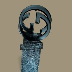 Gucci Black Interlocking G Leather Belt